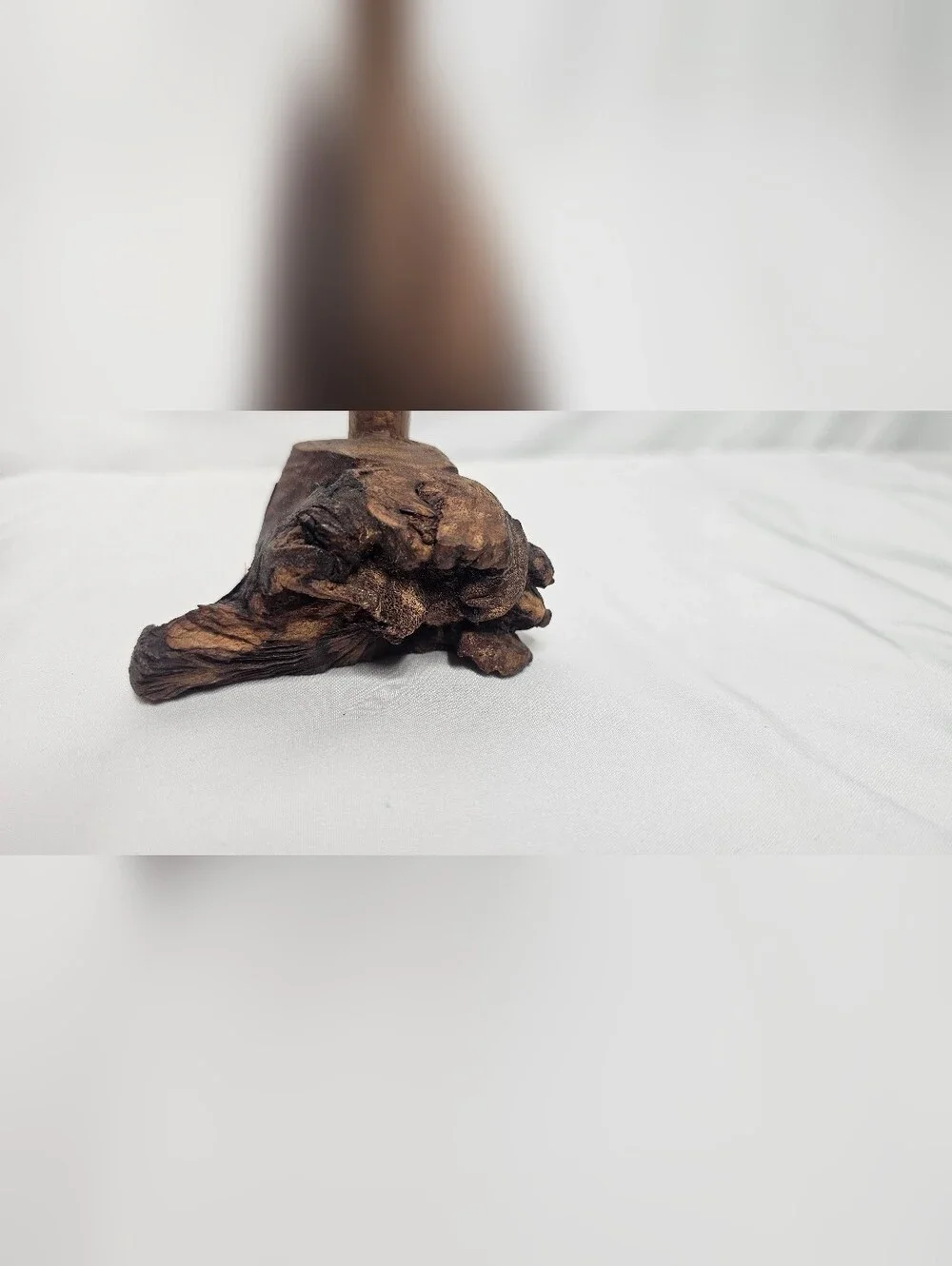 Vintage Hand Carved Wooden Hummingbird Sculpture Ironwood Burl Base Figurine 6" - Picture 6 of 9